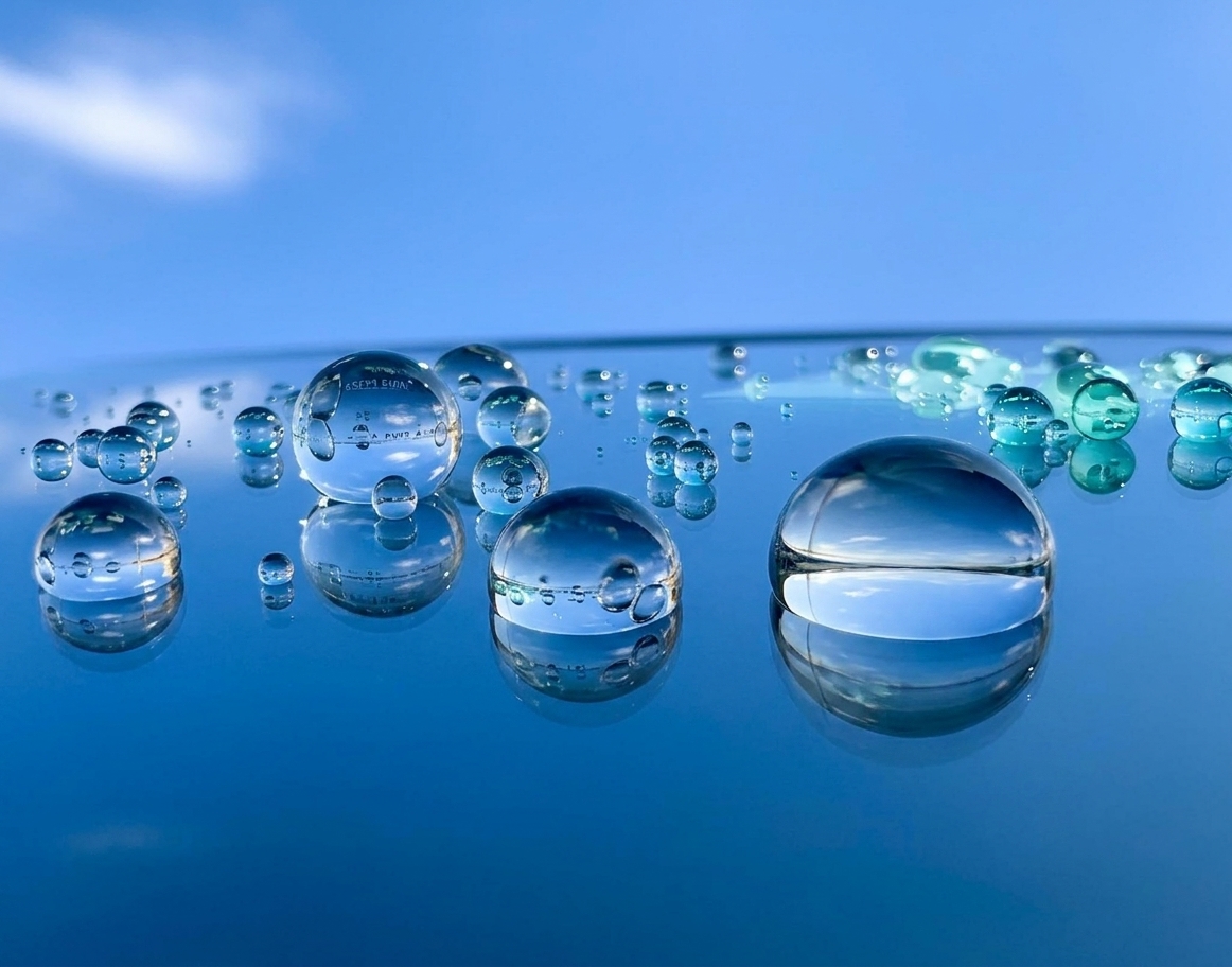 Water beading on a professionally protected vehicle surface
